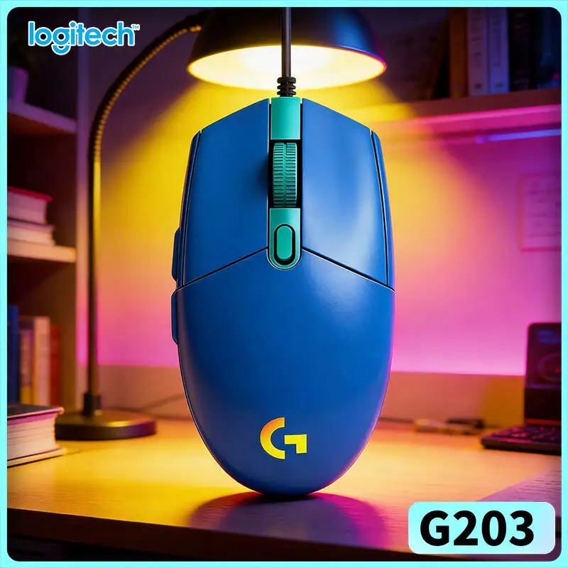 

Logitech G203 LIGHTSYNC Mouse Gaming Wired 8000 DPI Sensor 16.8M RGB Colors 6 Buttons 2.1m Cable PC Laptop Accurate