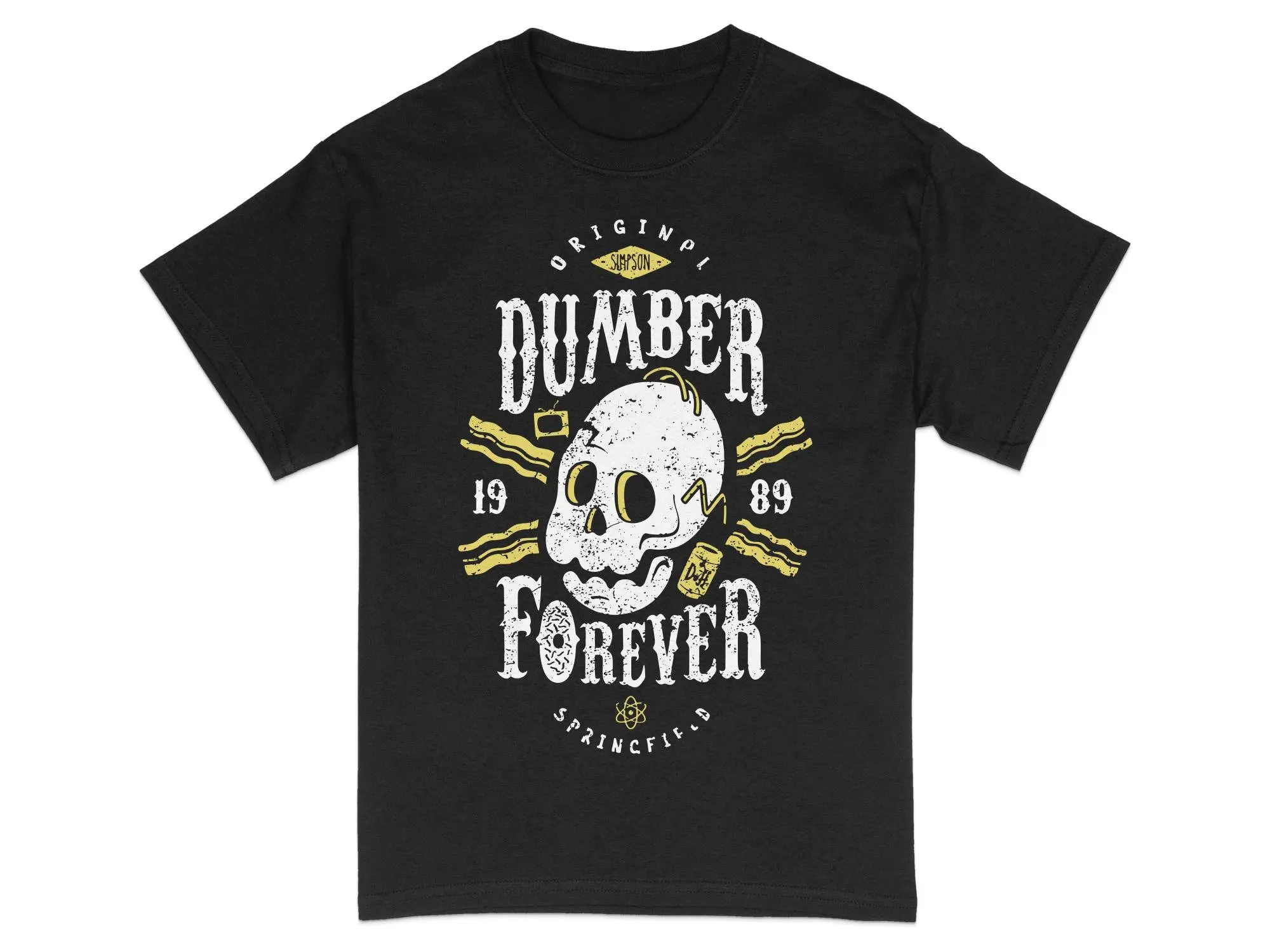 Vintage Inspired Skull T Shirt Original 1989 Dumber Forever Springfield