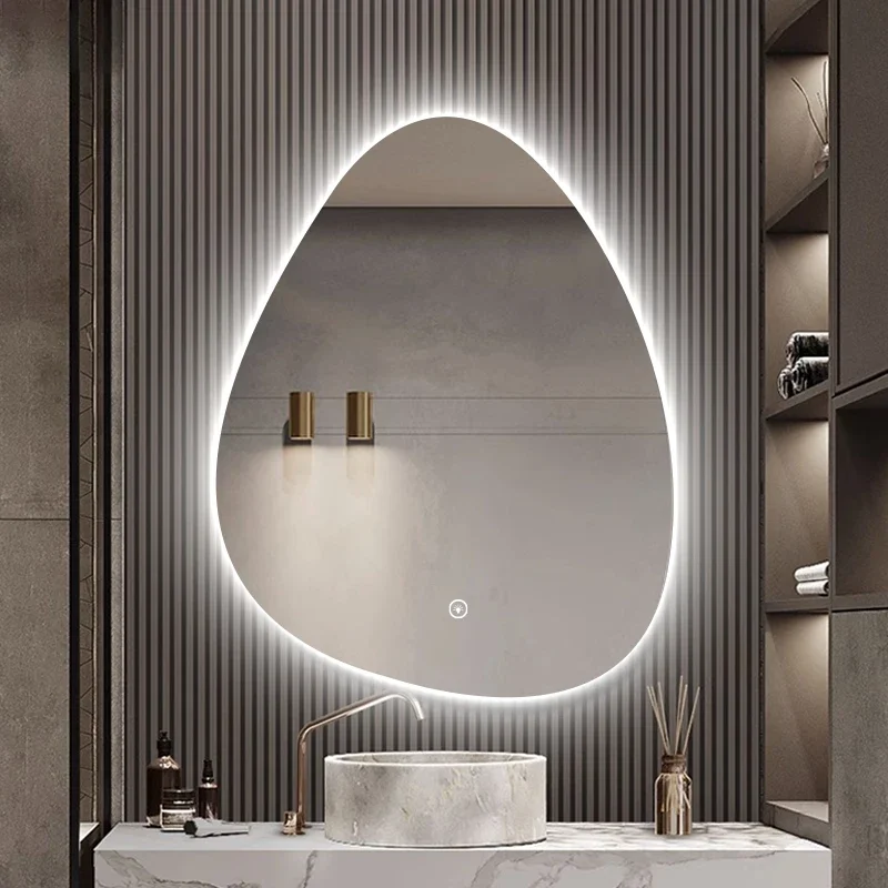 Led Mirror Bathroom Light Makeup Bath Mirrors Vanity Shaving Color Changing Accessories Large Smart Toilet Decorative Shower