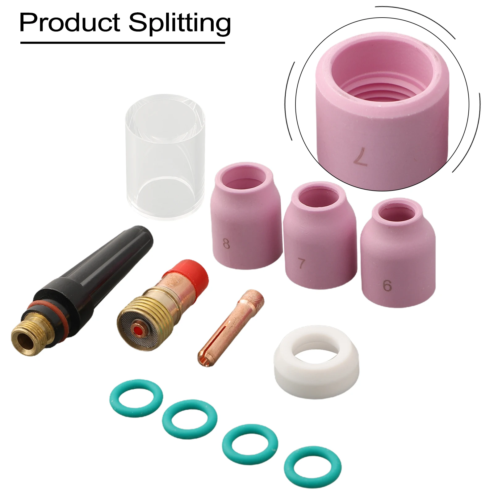 12pcs TIG Nozzle Kit for Stubby Gas Lens 17GL332 Fits DB SR WP Includes 10 Alumina Cups for Welding Applications view 4