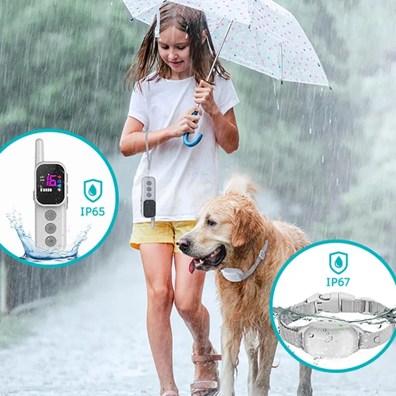 

Color Screen Dog Training Device, Bark Stopper Dog Training Collar with Remote 1000Ft, Electric Dog Shock Collar (5-110lbs)