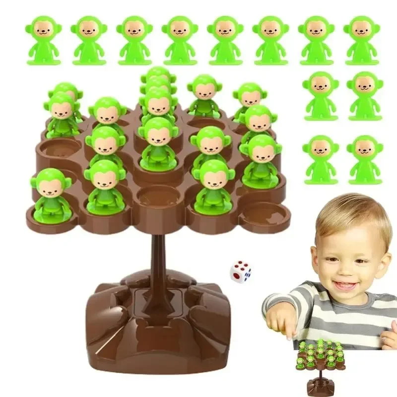 Mini Monkey Balance Tree Board Games Toys Festival Party Interactive Desktop Toys Funny Cute Random Color Gifts for kids