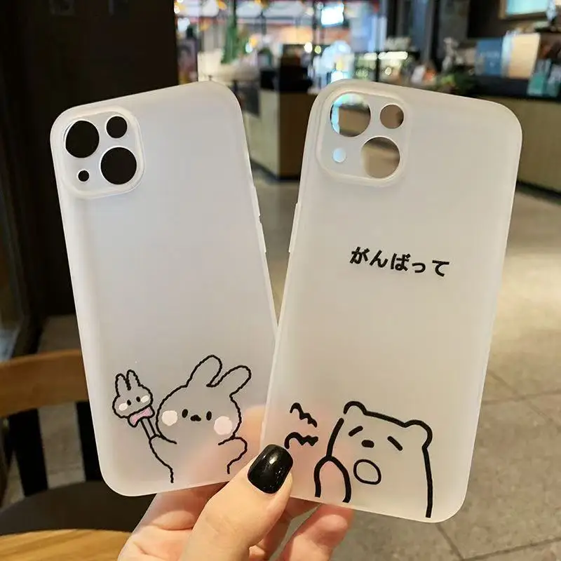 

Couple Phone Case For Huawei Pura 70 Ultra P60 P50 P40 P30 Mate 70 60 50 40 30 20 Pro Plus Bear Cartoon Rabbit Frosted Casing