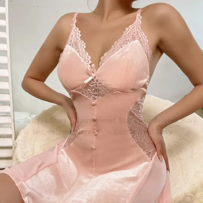 مثير المخملية شبكة الربط حبال الخامس الرقبة صالح و مضيئة فستان أنيق لون نقي مزاجه فتاة الندى فساتين الكتف جديد