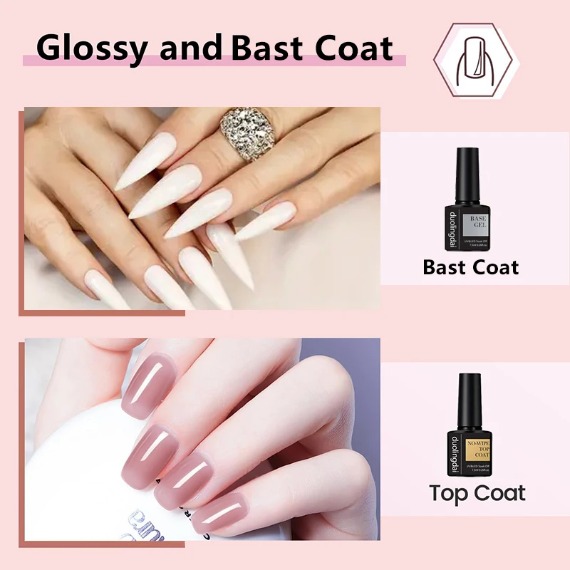 مجموعة أدوات تمديد جل البوليستر، بما في ذلك 30 مل من السوائل الأنظف، ومعطف أساسي 7.5 مل معطف علوي، وقالب أظافر، ومشبك أظافر وفرشاة أظافر