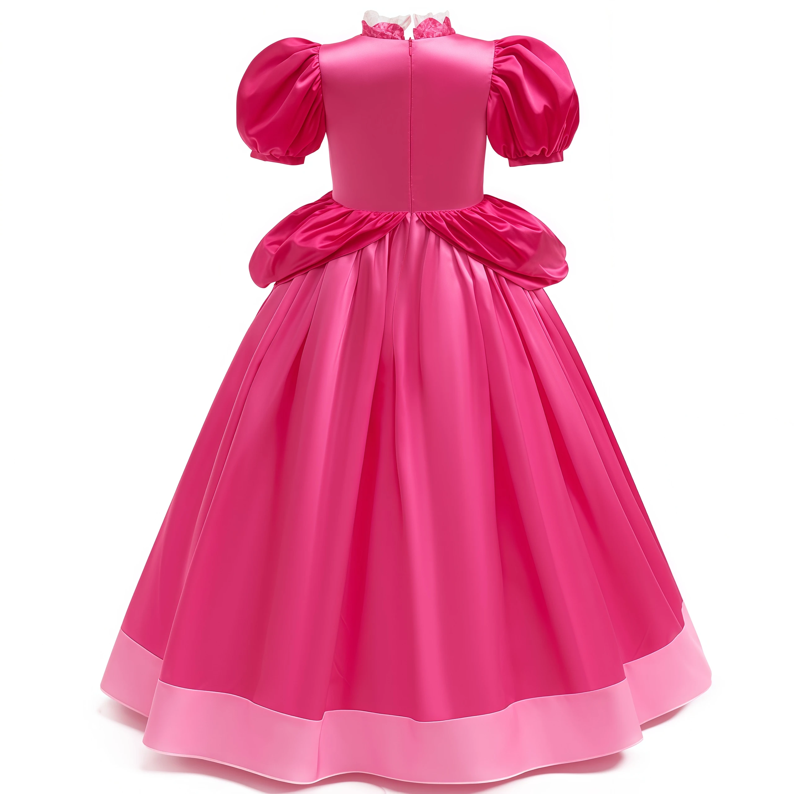 Super Bros Game Role Play Peach Princess Costume Girls Carnival Party Dress With Crown Child Birthday Festival Halloween Vestido