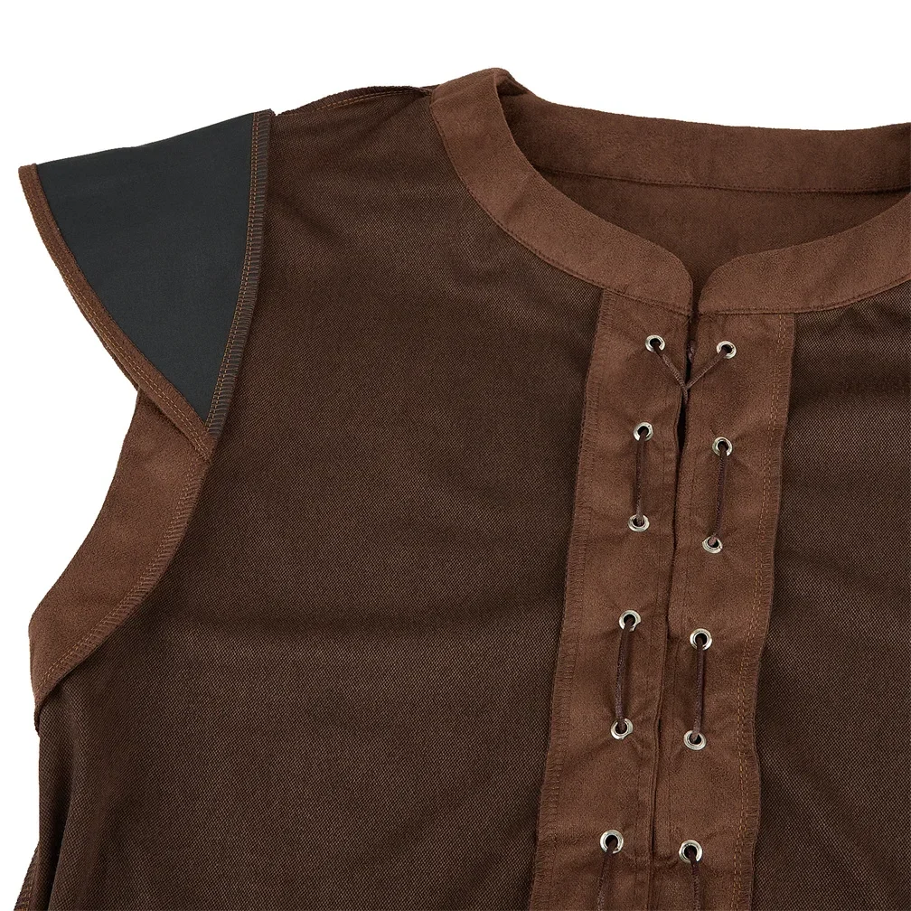 Men's Medieval Renaissance Vest Pirate Costume Gothic Steampunk Viking Waistcoat