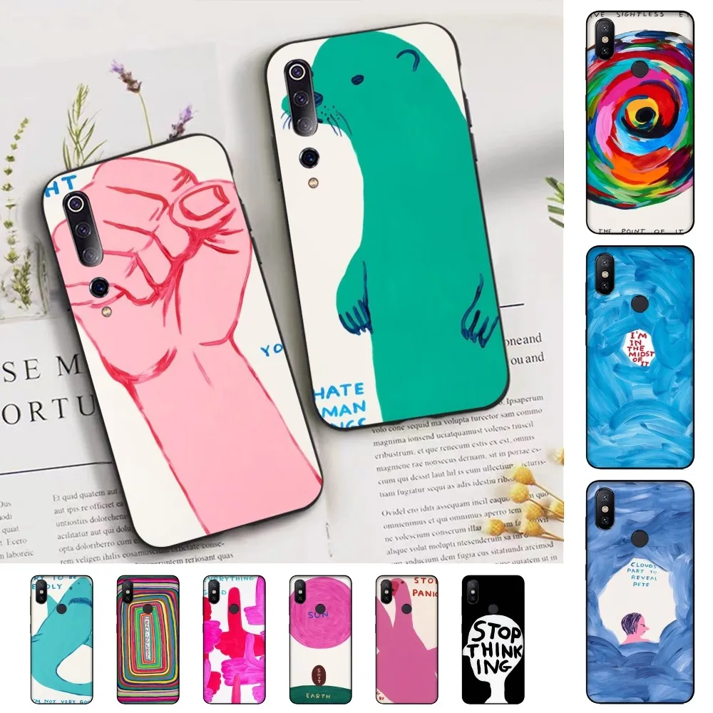 D-David S-Shrigley Phone Case For Xiaomi Mi 5X 8 9 10 11 12 lite pro 10T PocoX3pro PocoM3 Note 10 pro lite