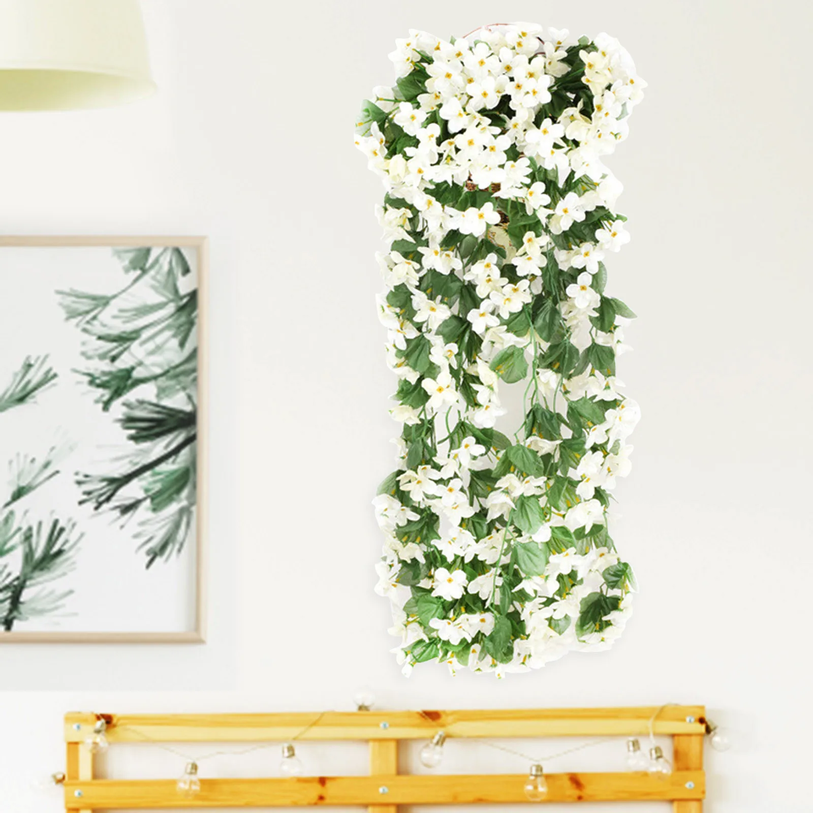 Plantas artificiales para colgar en la pared, Flores De imitación, hojas De enredaderas, decoraciones De jardín, decoración para sala De estar, Guirnaldas De Flores 2024