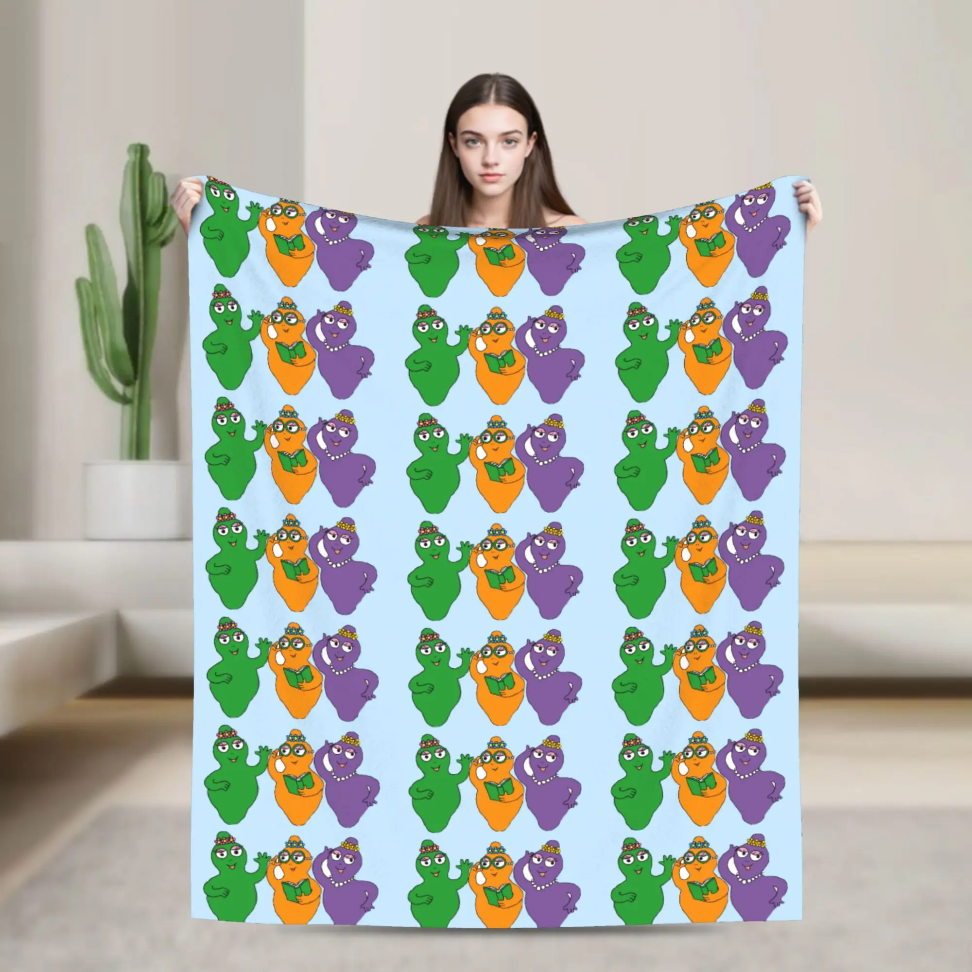Barbapapa Barbamama Blanket  Travel Flannel Throw Blanket For Couch Bed Warm Soft Custom Quality Bedspread Birthday Gift