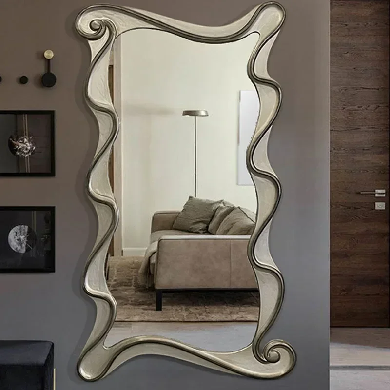 Hanging Dressing Mirror Wavy Wall Living Room Modern Mirror Aesthetic Shower Compact Luxury Funky Spiegel Wand Home Products