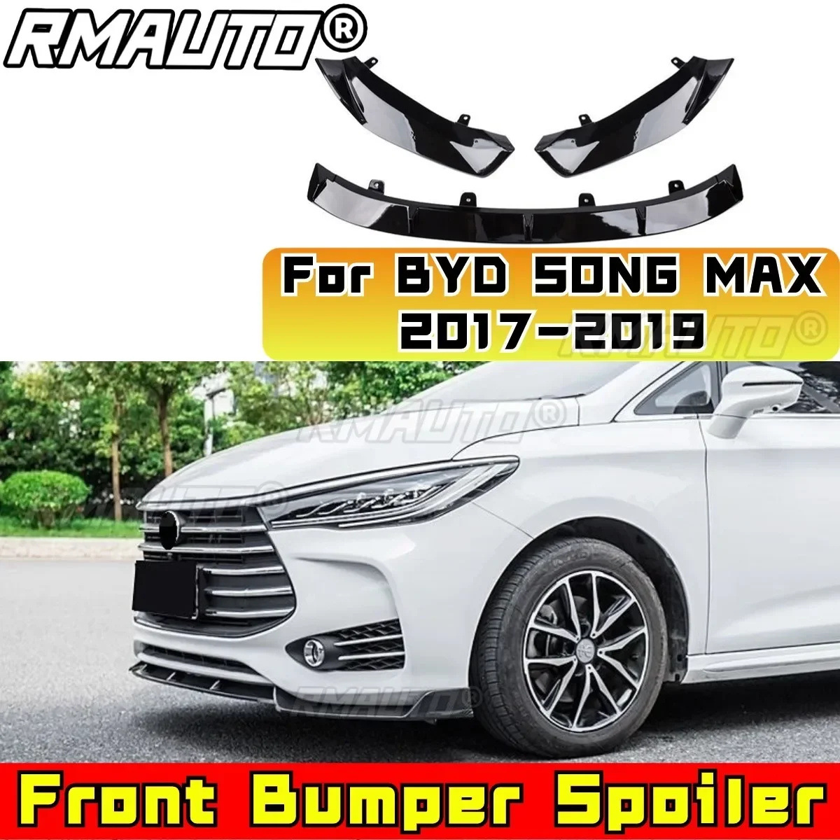 For BYD SONG MAX 2017-2019 Car Accessories Front Bumper Lip Splitter Diffuser Spoiler Bumper Lip Protector Modification Part