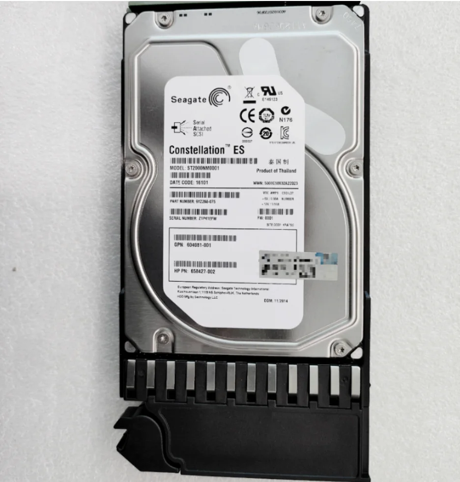 Жесткий диск для корпоративного сервера AW555A 605475-001 2 ТБ SAS 7,2 K 6G 3,5 hdd