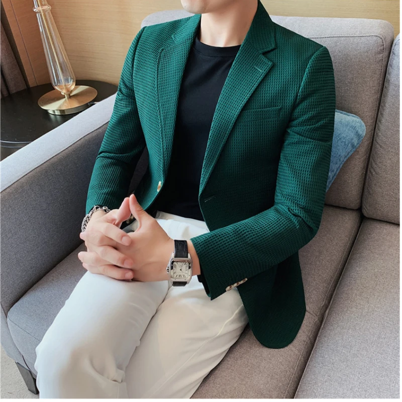 

2022 Casual Suit Clothes Blazer for Men Wedding Slim Fit Outwear Tuxedo Dress Blazers Elegant Luxury Coats Korean Evening Dress