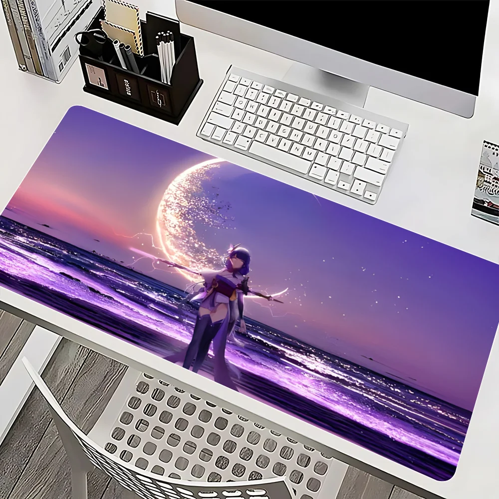 Genshin Impact Raiden Shogun Mousepad Mause Pad Mouses Rug Office Accessories Desk Mat Mousepad Keyboard Gaming Pc Mats