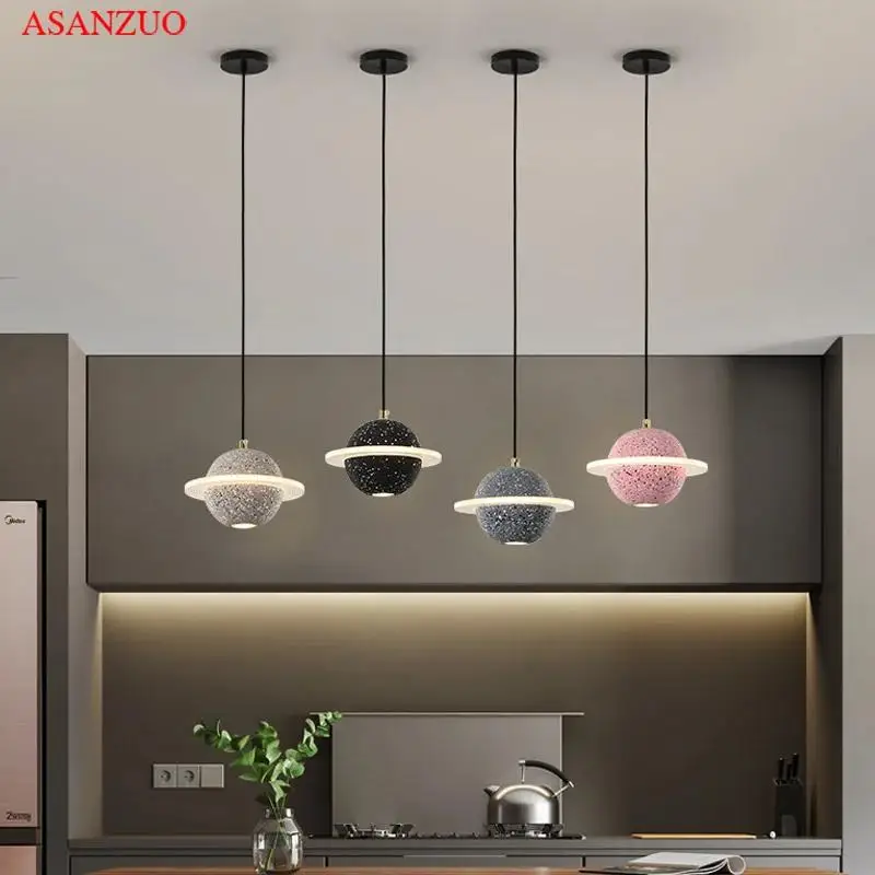 Nordic Creative star ball pendant lamp bedroom bedside lamp living room bar counter restaurant cement pendant lights