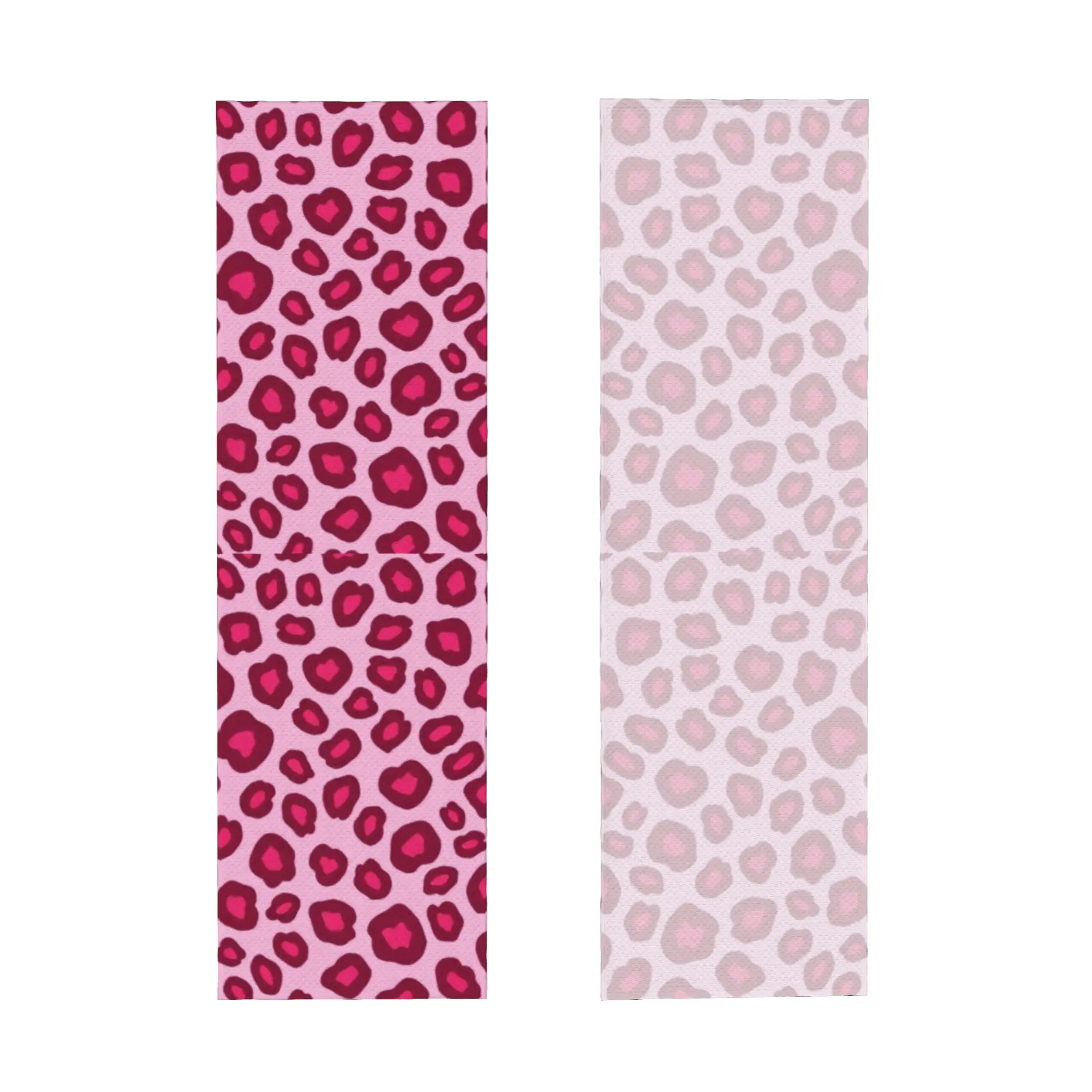 Pink Leopard Print Cold Exercise Towel  Yoga And Fitness Running Outdoor Activities Travelling Swimming Camping Towels
