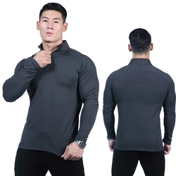 Compression Shirts Bodybuilding Football Mens Outdoor Long Sleeve Training Sporting Jerseys Quick Dry Running Man Fitness Tee