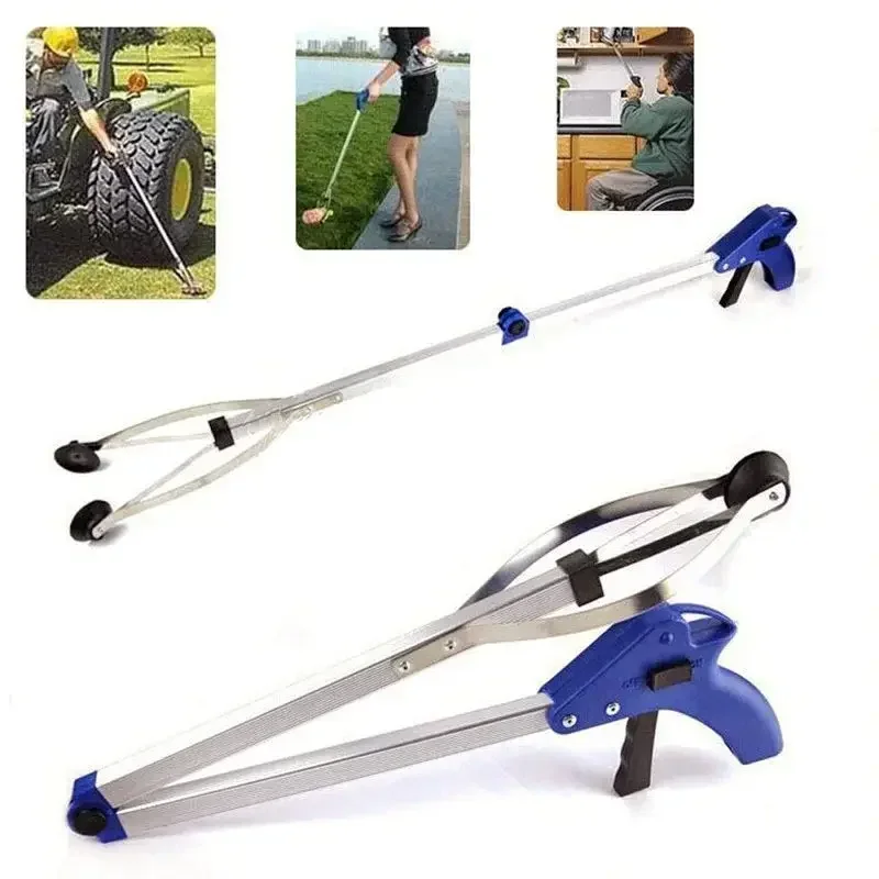 Foldable Litter Picker Outdoor Litter Picking Long Arm Helper Gripping Tool Long Handle Labour-saving Pickup Pliers Gardening