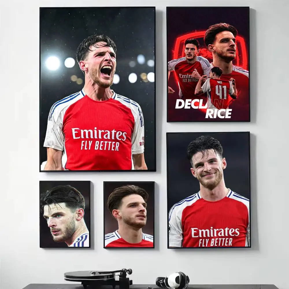 Football Star D-Declan Rice Poster HD Self Adhesive Waterproof Wall Art Ideal for Home Office Dorm Gift