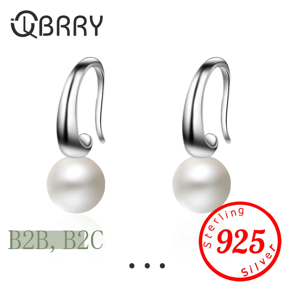 

Trendy Earrings Stamp 925 Sterling Silver Round Zircon Pearl Earrings Collection for Women Fine Jewelry Girls Drop Shipping
