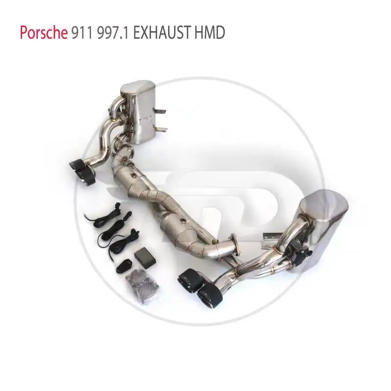 HMD Exhaust System Stainless Steel Material High Flow Downpipe is Suitable for Porsche 911 997.1 Auto Modification Valve Muffler