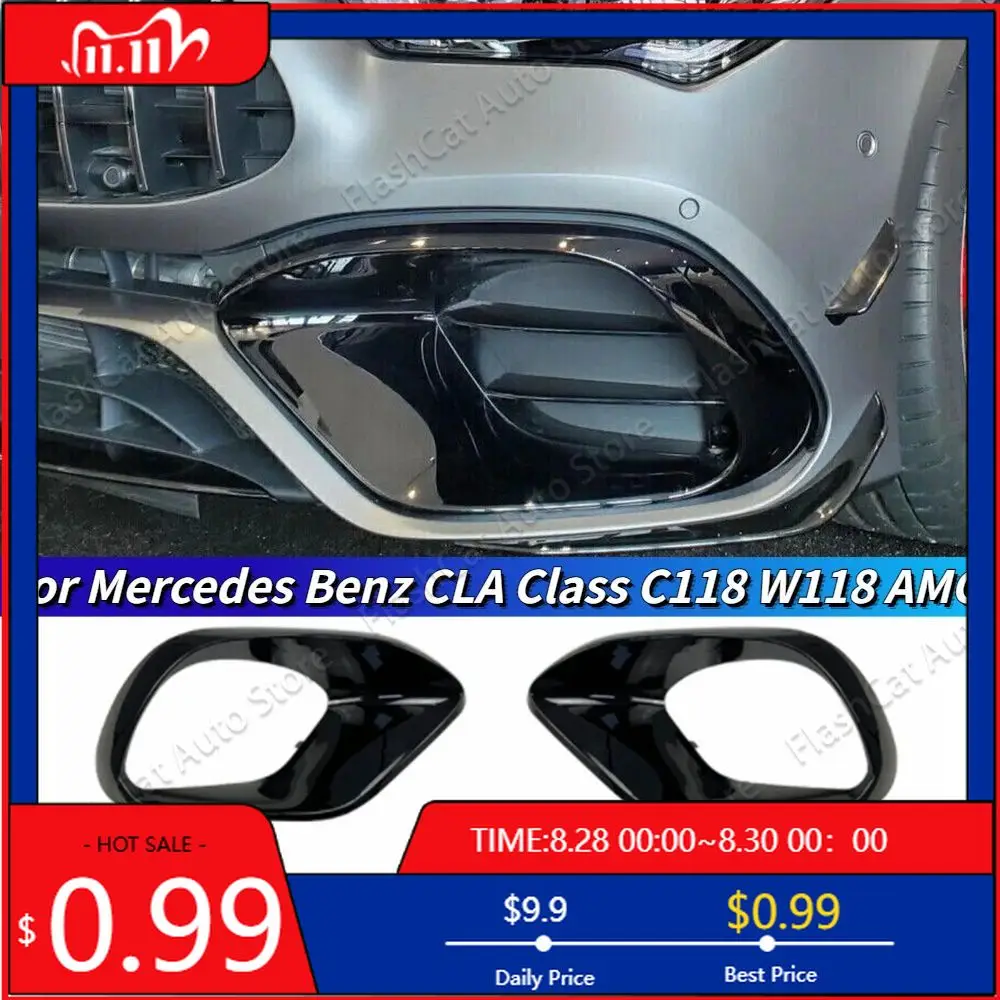 

Interior Stickers For Mercedes Benz C118 W118 CLA45 AMG 2020-2023 Car Front Bumper Side Spoiler Splitter Canard Fog Lamp Grille