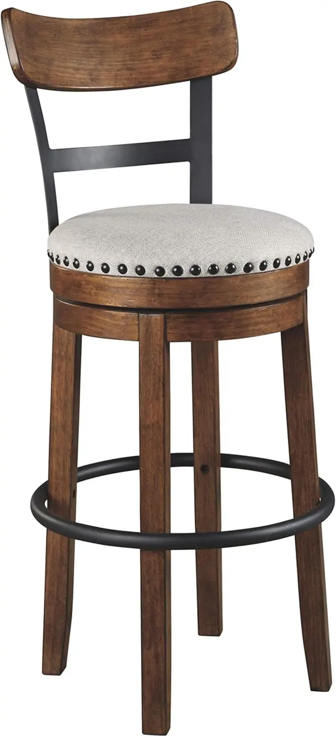 Valebeck 30"" Farmhouse Pub Height Barstool, Brown