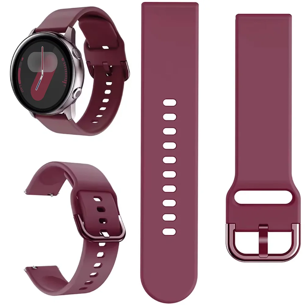 Image of 20 mm 22 mm Silikonarmband für Samsung Galaxy Watch 7/6/5/4 44 mm 40 mm Active 2 Armband für Huawei Watch GT5/Amazfit Bip Band