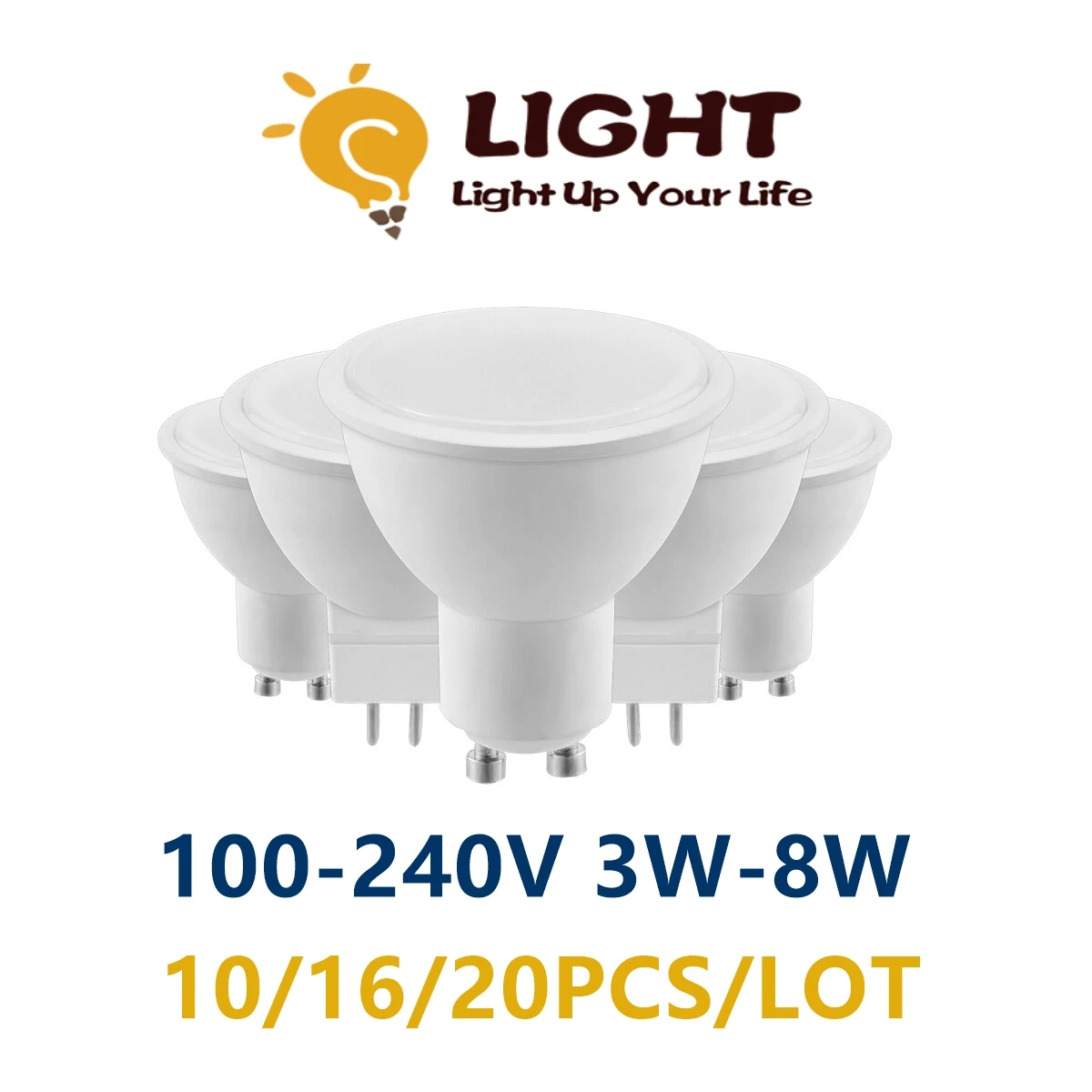 Factory direct LED spot light MR16 GU10 3W-8W 110V 220V 3000K-6000K is suitable for study kitchen instead of 100W halogen lamp