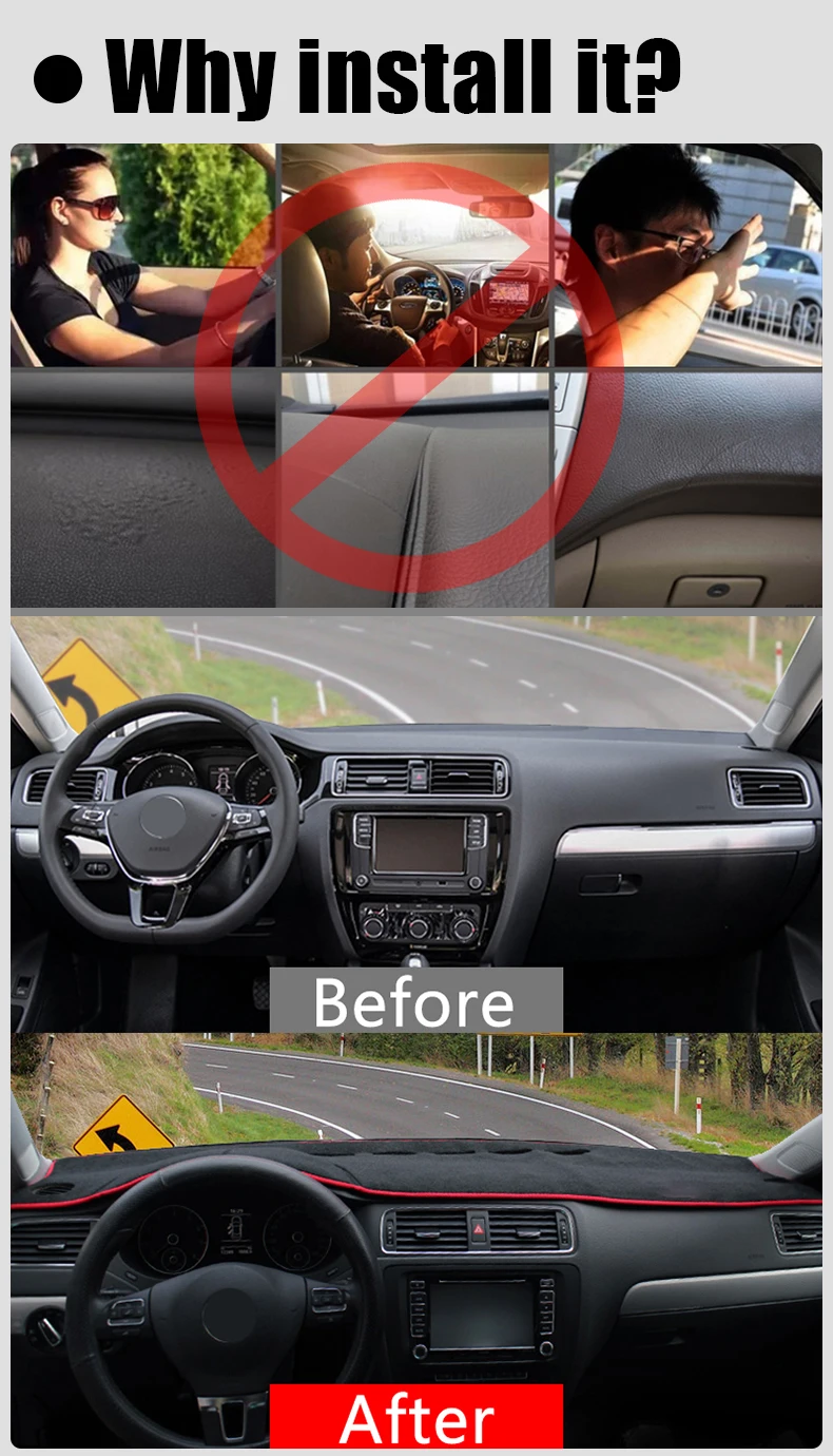 Für Kia Sportage 2016 ~ 2020 Auto Center Konsole Dashboard Abdeckung Trim Kit Sonnenschirm Anti-Uv Teppich Nicht-slip matte Innen Zubehör – Detail 2