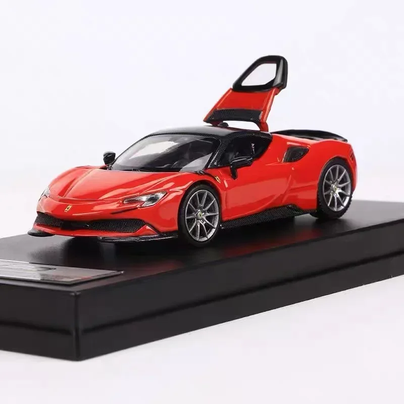 SH 1:64 Novitec SF90 Open cover alloy simulation static car model, children's collection toys, holiday gifts for children.