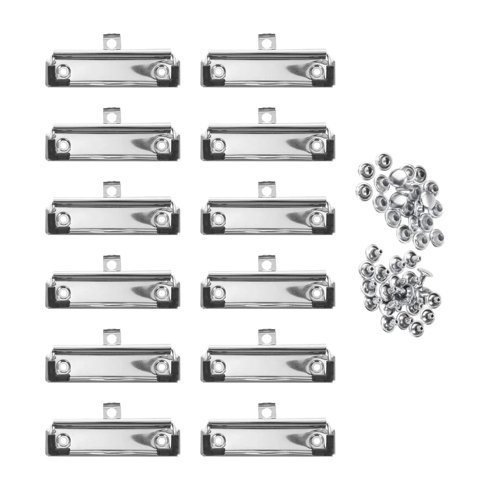 

12x Mountable Clipboard Clips Document File Board Clips Lightweight Hardware Metal 3.94'' Stationery Plate Holder for Business