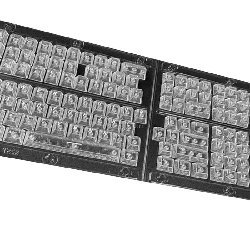 132Keys Through Keycaps Carbon Fiber Textured For Mechanical Keyboards