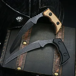 Portable Mini Military Tactical Knives Outdoor Camping Hunting Self Defense EDC Tool D2 Fixed Blade Knife With Kydex Sheath