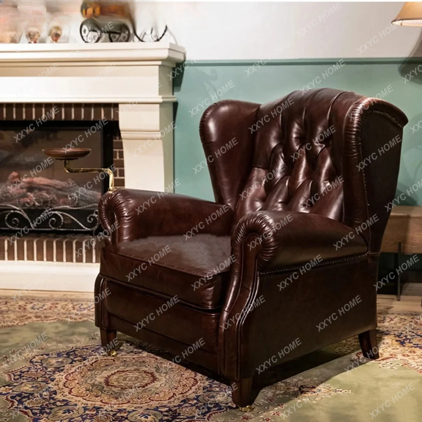 

Кожаное кресло «Крестный отец»: классическое, современное, простое кресло для руководителя, одноместный диван для гостиной