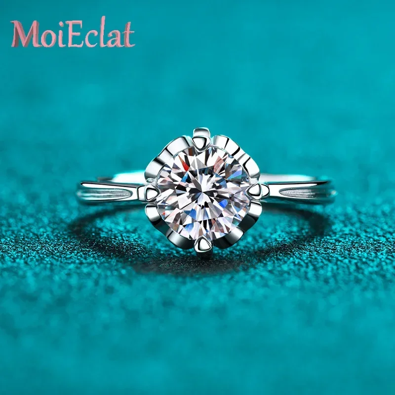 

Роскошное 1-каратное кольцо с муассанитом и цветком любви для подруги, сверкающие платиновые ювелирные изделия с бриллиантами PT950 для женщин, обручальные кольца