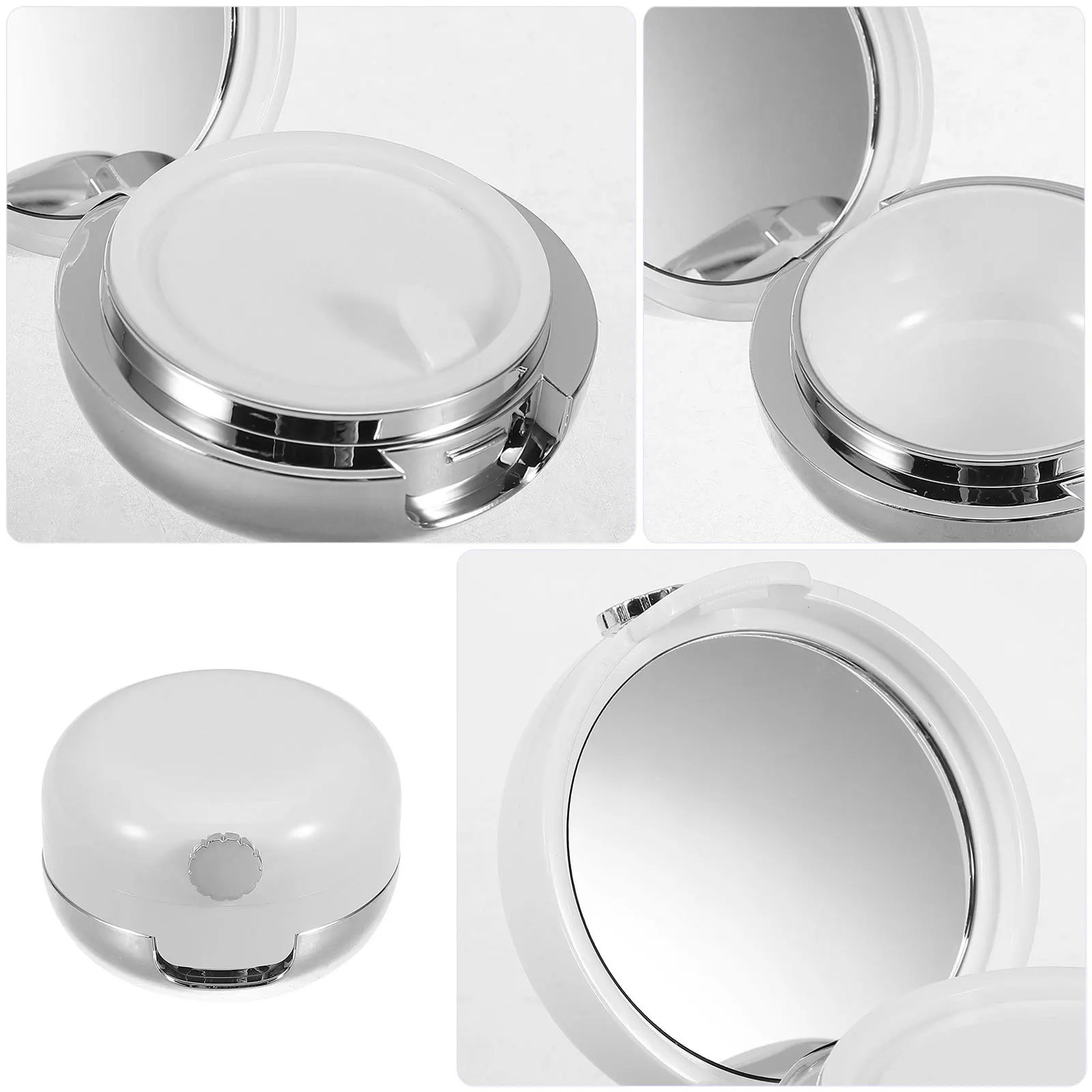 Portable Lip Mask Container with Silicone Brush Built-in Mirror Lipstick Holder for Travel Use Lip Brush with Cap