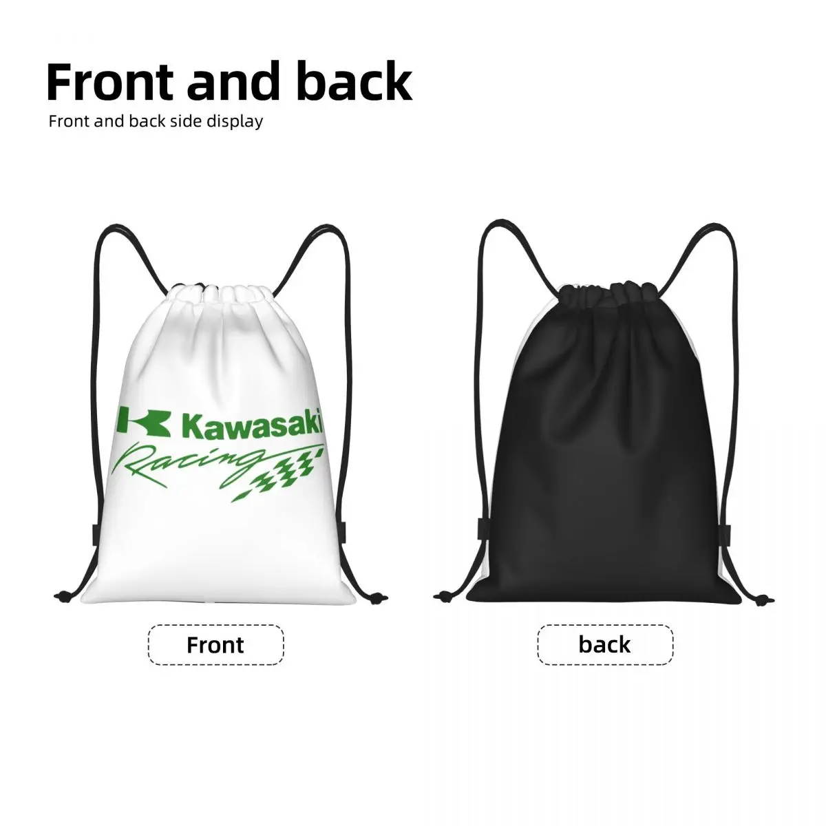 Custom Motorcycle Sport Racing Kawasakies Drawstring Bags for Training Yoga Backpacks Men Women Sports Gym Sackpack