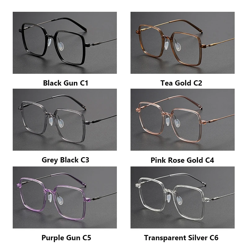 2026 إطار نظارات من مادة التيتانيوم للرجال إطار نظارات مربع للنساء نظارات يابانية خفيفة للغاية