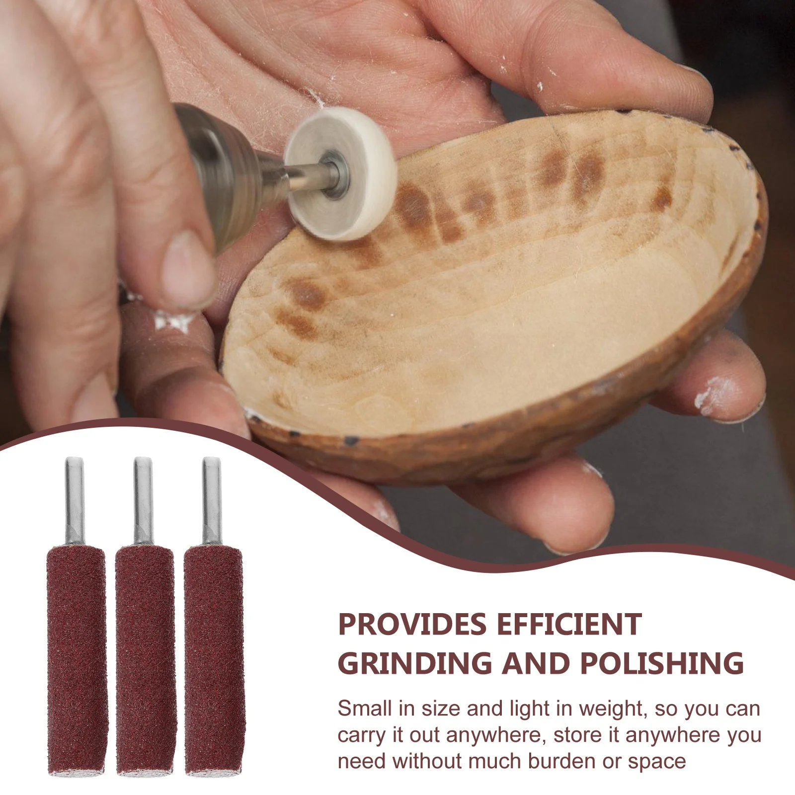 3pcs Sanding Drums 80 Grit Cylindrical Sanding Roll With Handle For Drill Rotary Tool Accessories Small Lightweight Grinding