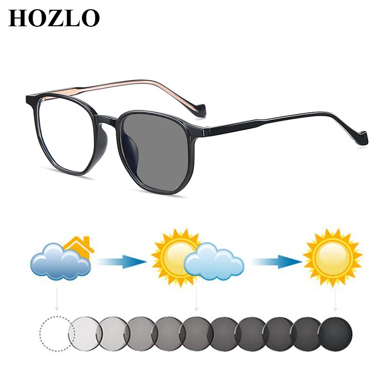 

Women TR90+Acetate Irregular Photochromic Reading Glasses Men Sun Automatic Discoloration Hyperopia Sunglasses Farsighted Gafas