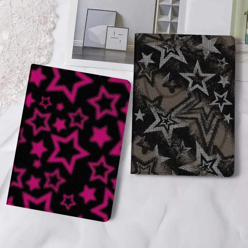 

Cartoon Pink Star Pattern Tablet Case For Apple iPad Air Pro mini 1 2 3 4 5 6 7 8 9 11 M2 M3 M5 M4 5th 6th 7th 10th 11th Gift