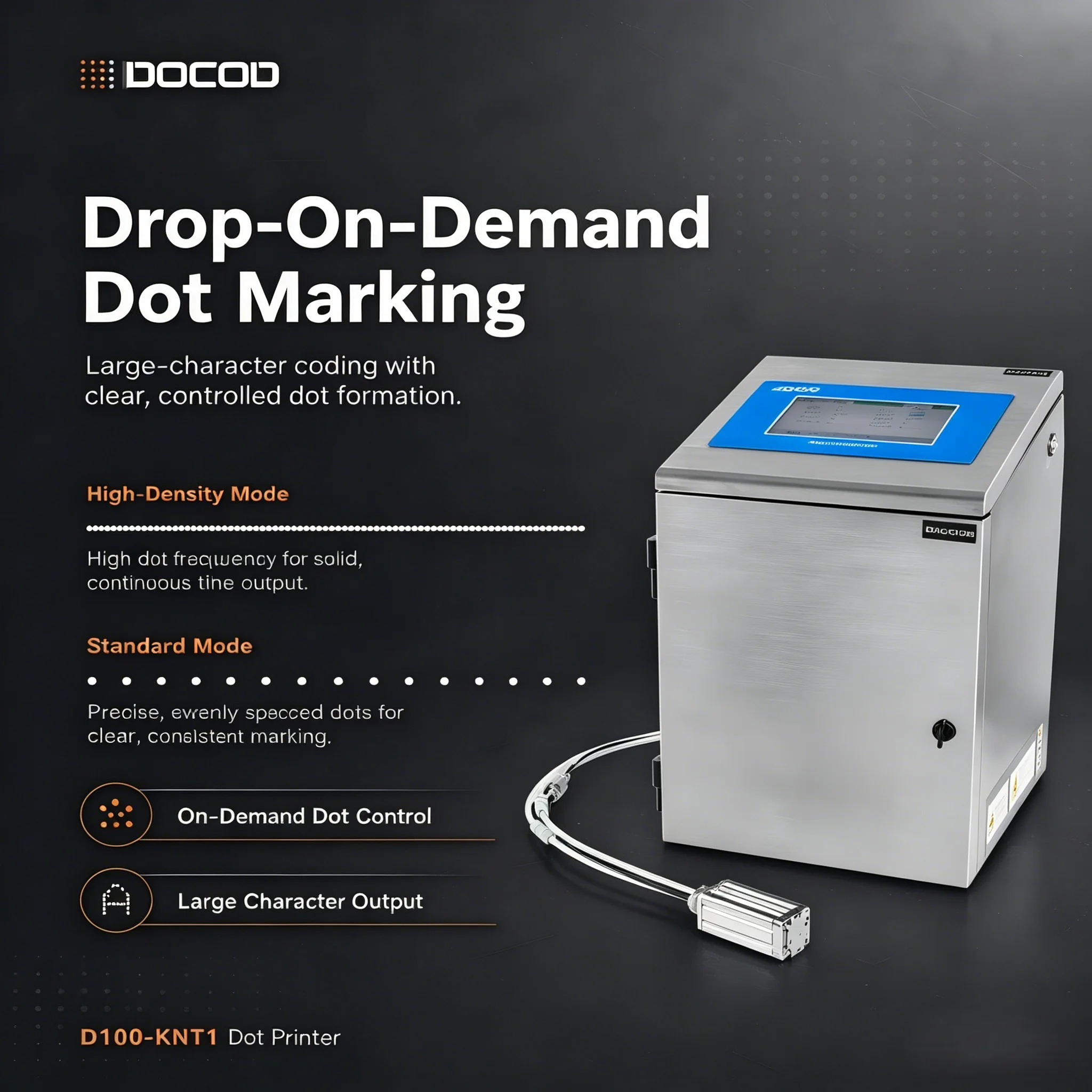 DOCOD D100-KNT1 DOD Dot Printer Large Character Inkjet Coding Machine for Steel Pipe Marking