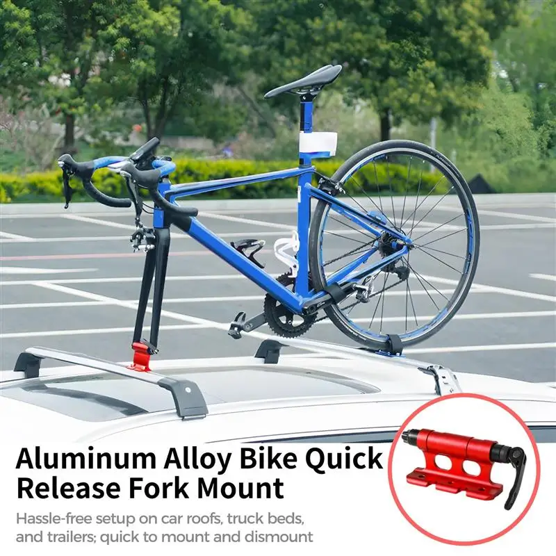 Bike Quick Release Fork Mount Aluminum Alloy Bicycle Front Fork Mount Thru Axle Carrier Bike Fork Rack Block With 4 Adapters