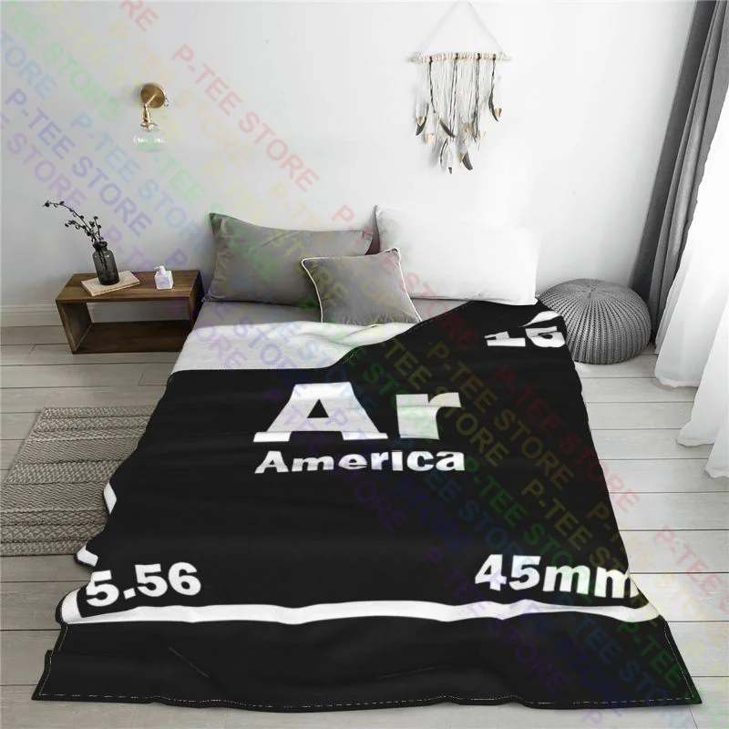 Ar-15 Periodic America 5.56 Pro Gun Blanket Fluffy Sofa Bed Home Decor Bedding Supply Mechanical Wash