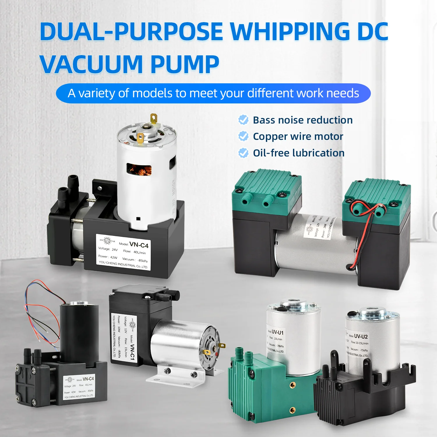 Small DC12V/24V Diaphragm Air Suction Pump High Negative Pressure For Lab DIY Packer Inflator