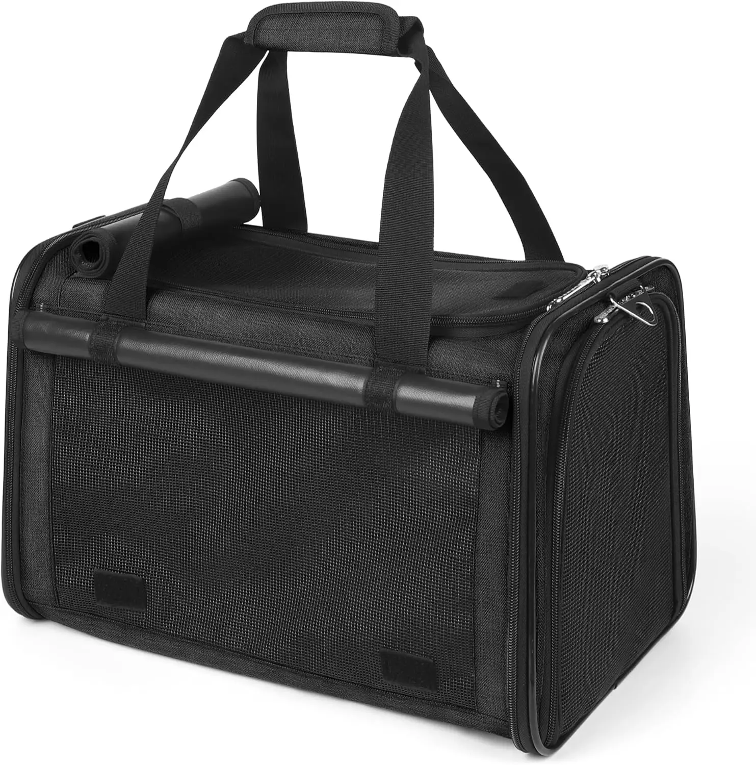 

25 lbs Lightproof Soft Sided Large Cat Carrier for Small Pet Dog Airline Approved Travel Bag Puppy Carriers with Side Pockets