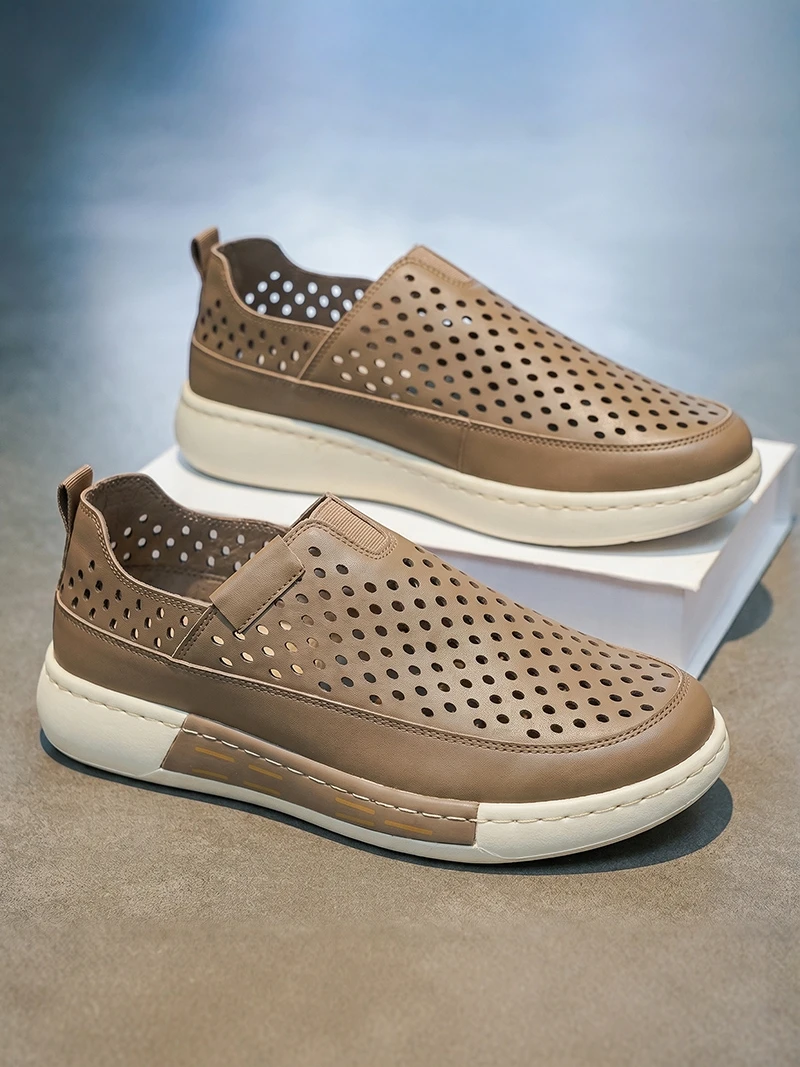 

Men's Summer Breathable Hollow out Sandals Work Sports Slippers Beach Casual Thick Bottom Rubber Sole Comfortable Slip-On Shoes