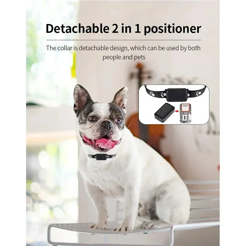 NEW Pet GPS Locator Mini Locator Waterproof Collar GPS Dog Collar Cat Locator Smart Fence Alarm APP Global Real-time Positioning